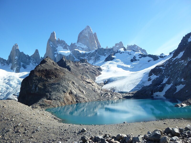 Laguna de los Tres al pie del Fitz Roy, el trekking más famoso de El Chaltén
